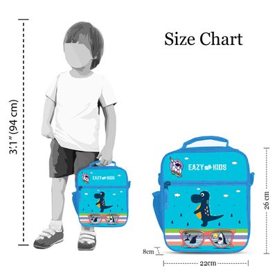 Eazy Kids Bento Boxes wt Insulated Lunch Bag Combo- Baby Astronaut Blue